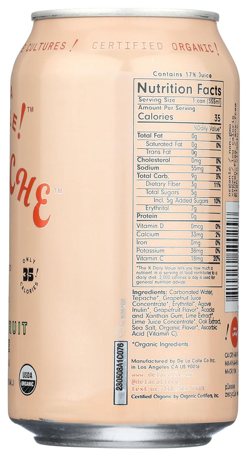 12 Oz De La Calle, Tepache Grapefruit Lime Paloma Organic, Fl