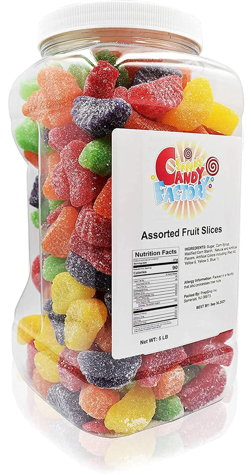 (5 Lbs Sarah's Candy Factory Assorted Fruit Slice in Jar)
