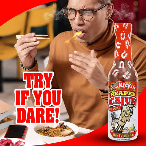 KICKIN' Carolina Reaper Cajun Hot Sauce – Perfect Gourmet Gift for Hot Sauce Fans