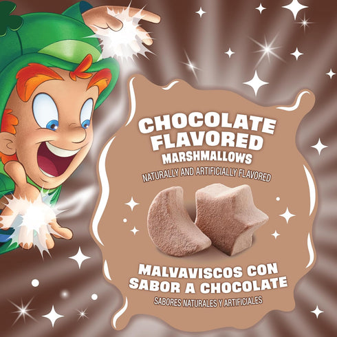 Lucky Charms Chocolatey Cereal with Marshmallows, Kids Breakfast Cereal Made with Whole Grain, 10.6 oz