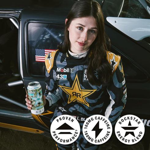 16 Oz (Pack 12) Rockstar Energy Drink, Boom Pina Colada Fl Cans
