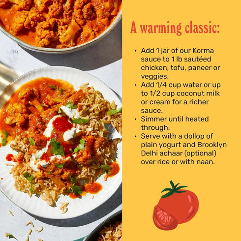 Simmer (Pack 1) Brooklyn Delhi Coconut Cashew Korma | Indian Sauce with Cashew Cream and Warming Spices | Mild Enough