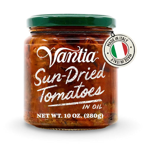 Vantia Sun-Dried Tomatoes in Oil 10 oz Jar Imported Italian Tomatoes Packed
