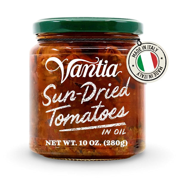 Vantia Sun-Dried Tomatoes in Oil 10 oz Jar Imported Italian Tomatoes Packed