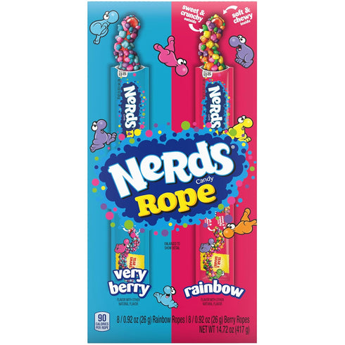 0.92oz (16 NERDS Rope, Candy, Variety Box, Rainbow & Very Berry, ct)