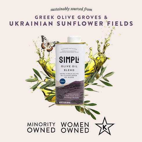 16.9 oz SIMPLi Oil Blend, Olive Oil Extra Virgin Cold Pressed, High Smoke Point, Nutty and Herbaceous Flavor
