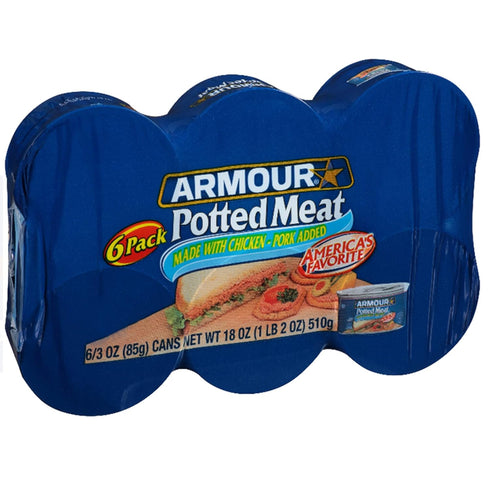 Armour Star Potted Meat, Ready to Eat Canned Meat, 10g Protein Per Serving,