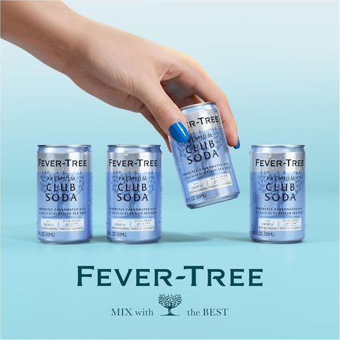 5.1 oz Pack 8 Fever-Tree Club Soda Premium Zero Calorie Mixer for Cocktails and Mocktails, fl Cans, of Naturally