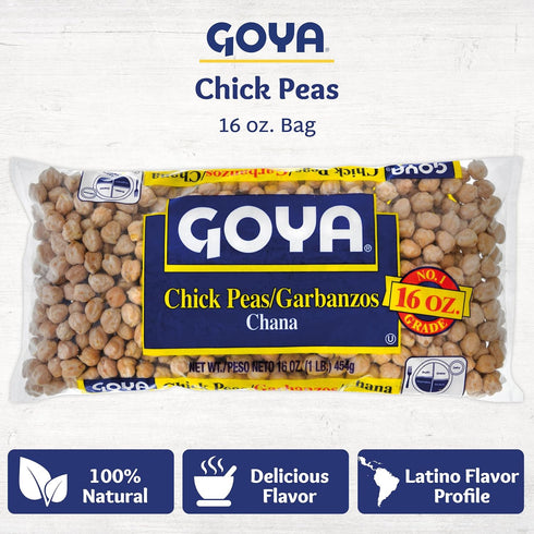Pack 2 (16 oz Goya Dried Chickpeas, Dried Garbanzo Beans, Pantry Staples, of Cans)