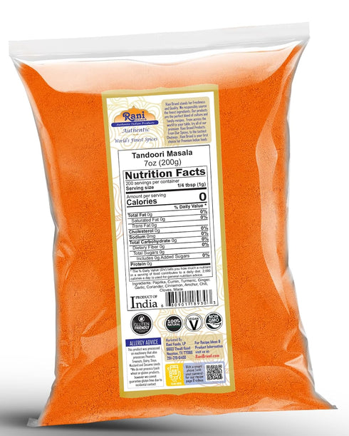 11-Spice 7oz (200g) Rani Tandoori Masala (Natural, No Colors Added) Indian Blend ~ Salt Free | Vegan | Gluten Friendly