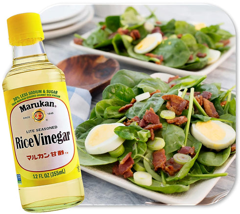 12 (Pack 1) Marukan Lite Seasoned Rice Vinegar Dressing, Ounce Glass Bottle