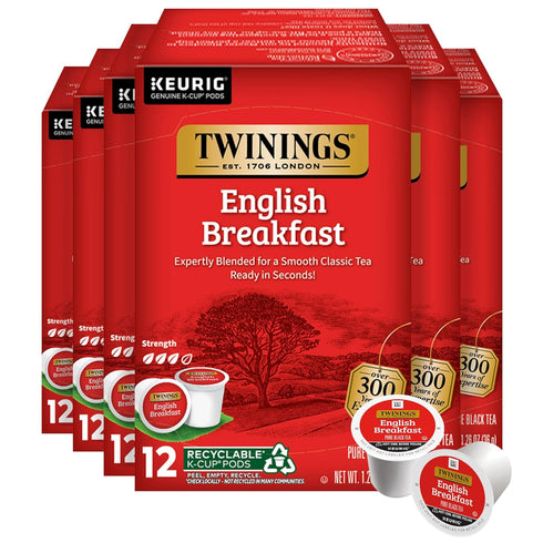 Twinings English Breakfast Black Tea 72 K-Cup Pods for Keurig, 12 Count