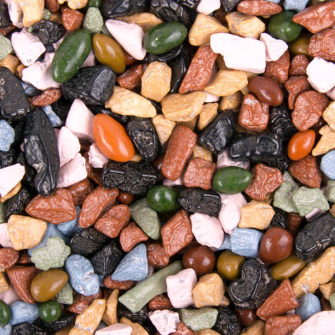 1 (Pack 1) Chocolate Rocks Kidu Candy Bulk Candy Coated Edible Rock Chunks for Cake Decorating Resealable Bag, Pound