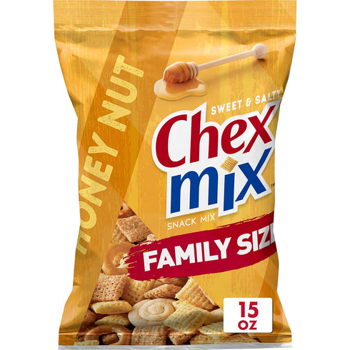 Chex Mix Snack Party Mix, Honey Nut, Family Size Sweet Salty Pub