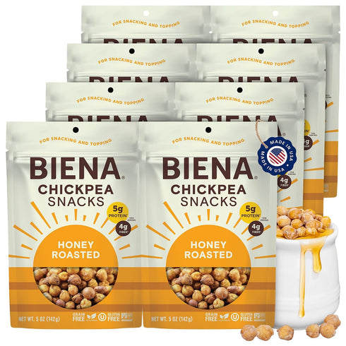 BIENA Chickpea Snacks - Crunchy Roasted Chickpeas - High Fiber Protein Snacks