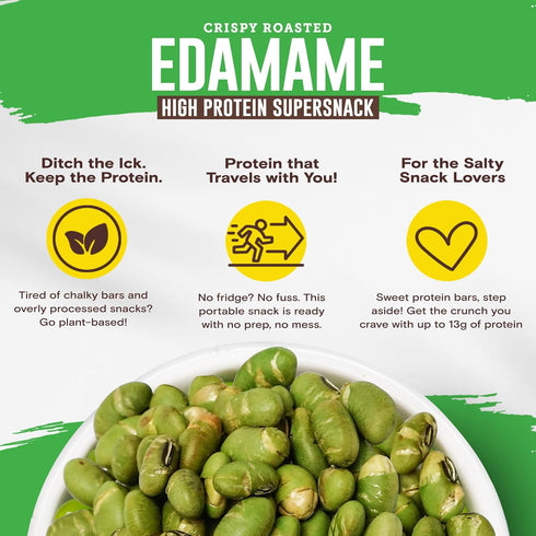 13g 10-Pack, 1.05oz Biena Crispy Roasted Edamame Beans Snack High Protein Low Carb Snack for Adults & Kids, Protein per