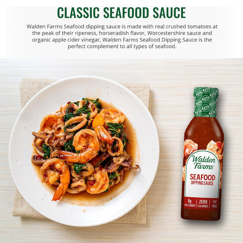 Pack 3-Pack, 12 oz Walden Farms Variety Condiment Ketchup, Original BBQ & Seafood Dipping Sauce Zero Calorie, Sugar
