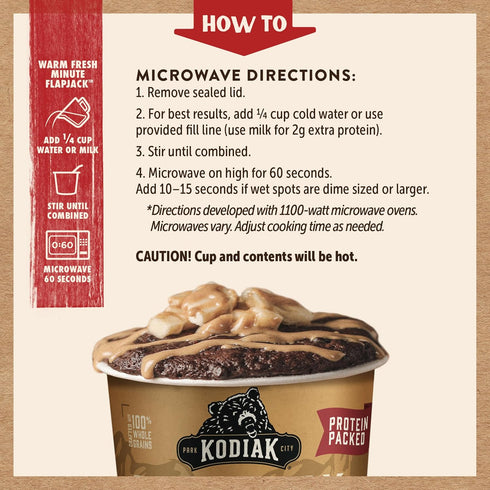 2.5 (Pack 12) Kodiak Cakes Pancake On the Go, Chocolate Peanut Butter, Ounce