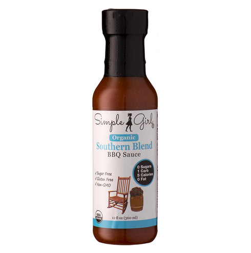 Simple Girl Organic Southern Blend Sugar Free BBQ Sauce - 12 Oz - Certified Organic - Kosher - Gluten Free - Fits Keto