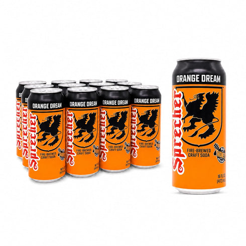 Sprecher Orange Dream 16 fl oz Cans (12 Pack), Fire-Brewed Craft Soda with
