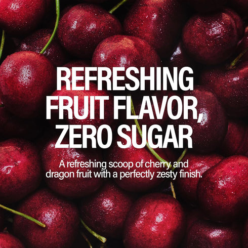 140MG 12 Oz, Pack 12 GURU ZERO SUGAR Dragon Fruit Cherry Sorbet Organic Energy Drink with Plant Based Natural Caffeine