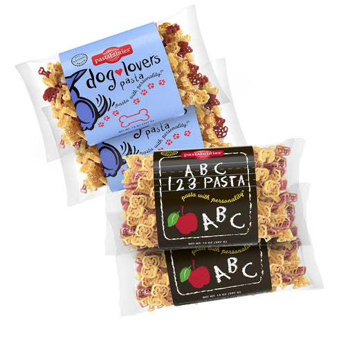 4 Pack: 2 ABC123 Pasta & 2 Dog Lovers Pasta