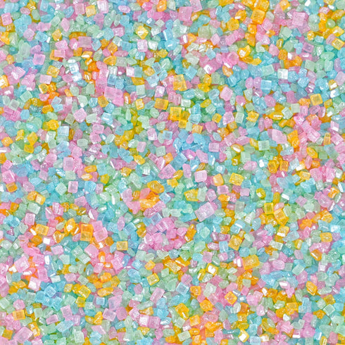 120g Pastel Sanding Sugar, - Blue Green Pink Yellow Edible Sparkling Sugar Crystals for Spring Baking Decorations