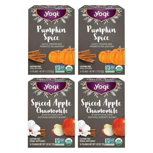 Yogi Tea - Fall Spice Variety Sampler Pack - 16 Tea Bags