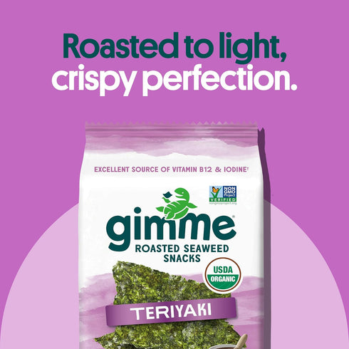 Gimme 6 Pack, 12 Count (2 Omega3s Seaweed Organic Premium Roasted Seaweed Snacks, New Flavor Variety Each) Keto, Vegan