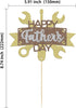 Gyufise 1Pcs Gold Glitter Tool Construction Theme Happy Father's Day Cake Topper, Best Dad Ever Decor