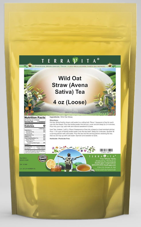 Terravita Wild Oat Straw (Avena Sativa) Tea (Loose) (4 oz, ZIN: 511669) -