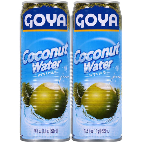Goya Pure Coconut Water with Pulp, Tropical Hydration with Real Fruit, Great