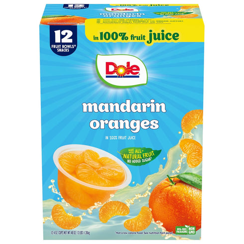 Dole Fruit Bowls Mandarin Oranges in 100% Juice Snacks, 4oz 12 Total