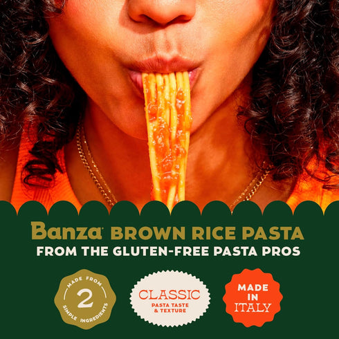Elbows (6-Pack) Banza Brown Rice - Gluten-Free Pasta Made in Italy - Non-GMO, Classic Texture, Perfect for Leftovers