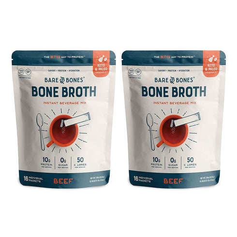 Bare Bones Beef Bone Broth Instant Powdered Mix | Rich Savory Packets