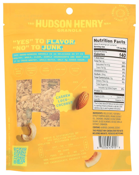 8 Hudson Henry, Granola Cashew, Ounce