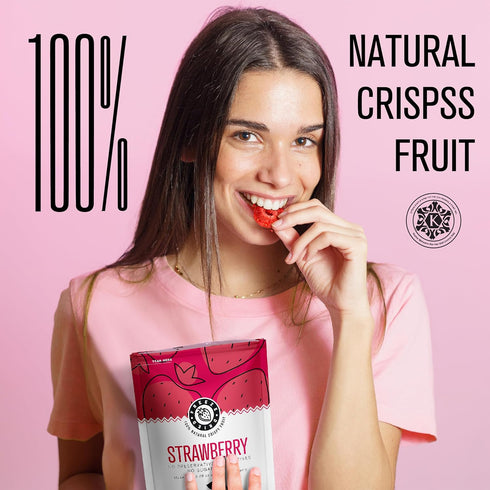 Naturallys 100% Packs 6 Freeze-Dried Fruit, All Natural Crispy Fruits, No Sugar Added, Non GDO, Kosher, Dehydrated
