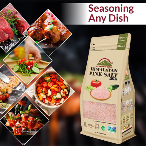 20 lbs Himalayan Chef Pink Himalayan Salt, Extra Fine Grain - Bulk Size, Ready to Use Pink Salt, Natural & Organic