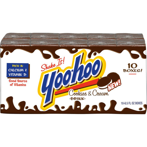 6.5 oz 40 pack (4 Packs 10) Yoo-hoo Cookies and Cream Drink, fl boxes