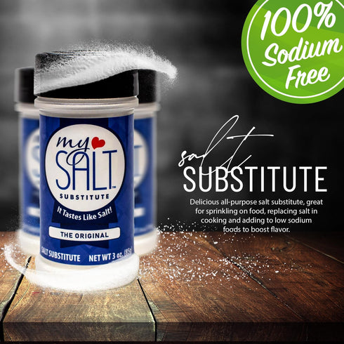 3 0mg MySALT Original Sodium-Free Salt Substitute Shaker Bundle Sodium Real Salty Taste, Clean Label Heart Healthy Salt