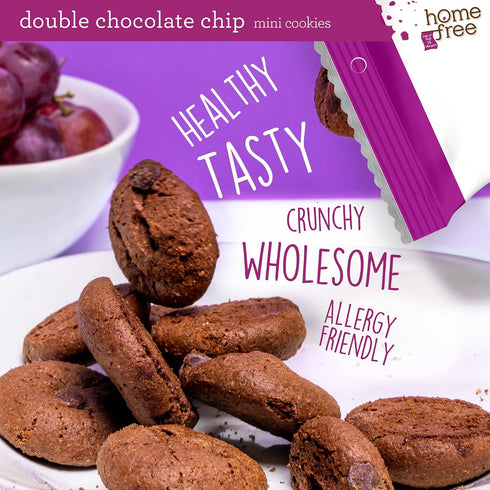 0.95 (Pack 10) Homefree Treats You Can Trust Gluten Free Mini Cookies, Single Serve, Double Chocolate Chip, Ounce