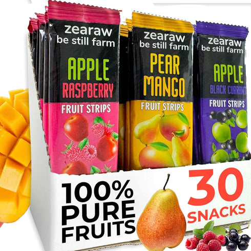 ZEARAW Healthy Fruit Snacks for Adults and Kids 30 Fruit Leather with