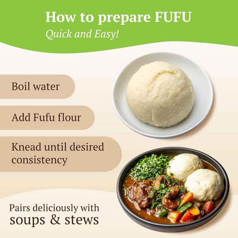 Ghana Heritage Plantain Fufu Flour - Versatile Fufu Mix for Traditional Swallow Maker Meals - African Fufu Powder