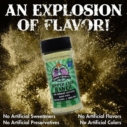 Smoke n Sanity Supper Club Ranch Seasoning - Monash Certified Low FODMAP, Gluten Free, Kosher, Dairy Free (4.5 oz