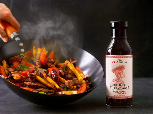 Tia Amelia Lomo Saltado Stir-Fry Sauce - Gluten-Free Peruvian Chinese Fusion Sauce for Cooking Steak, Chicken, Seafood