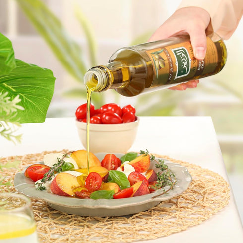 Al Wazir 33.8 OZ (1L) Olive Oil FL Low Acidity Balanced Flavor for Cooking Dressing Dipping High Virgin Oil Ratio