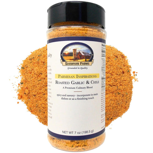 Shawhan Farms Gourmet Parmesan Inspirations Calabrian Chile Roasted Garlic Seasoning Topper Blend - 7 Oz Imported