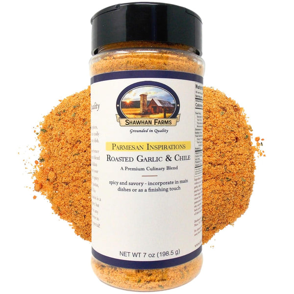 Shawhan Farms Gourmet Parmesan Inspirations Calabrian Chile Roasted Garlic Seasoning Topper Blend - 7 Oz Imported