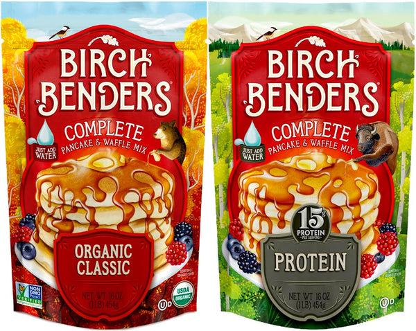 Birch Benders 2 Flavor Variety Pancake & Waffle Mix (Classic & Protein)