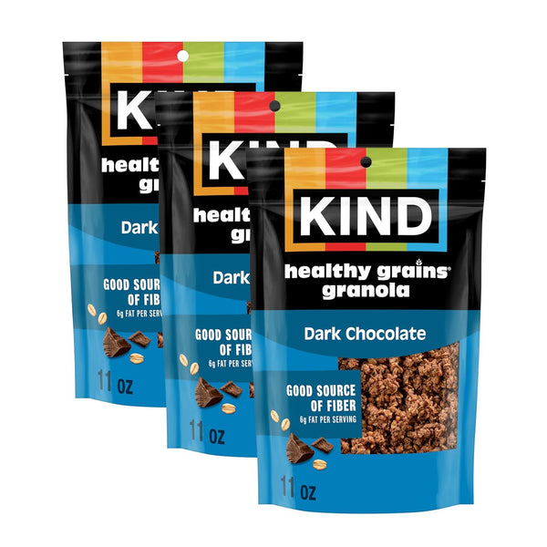 Kind Healthy Grains Granola, Dark Chocolate Clusters, Gluten Free, Healthy Snack Mix,